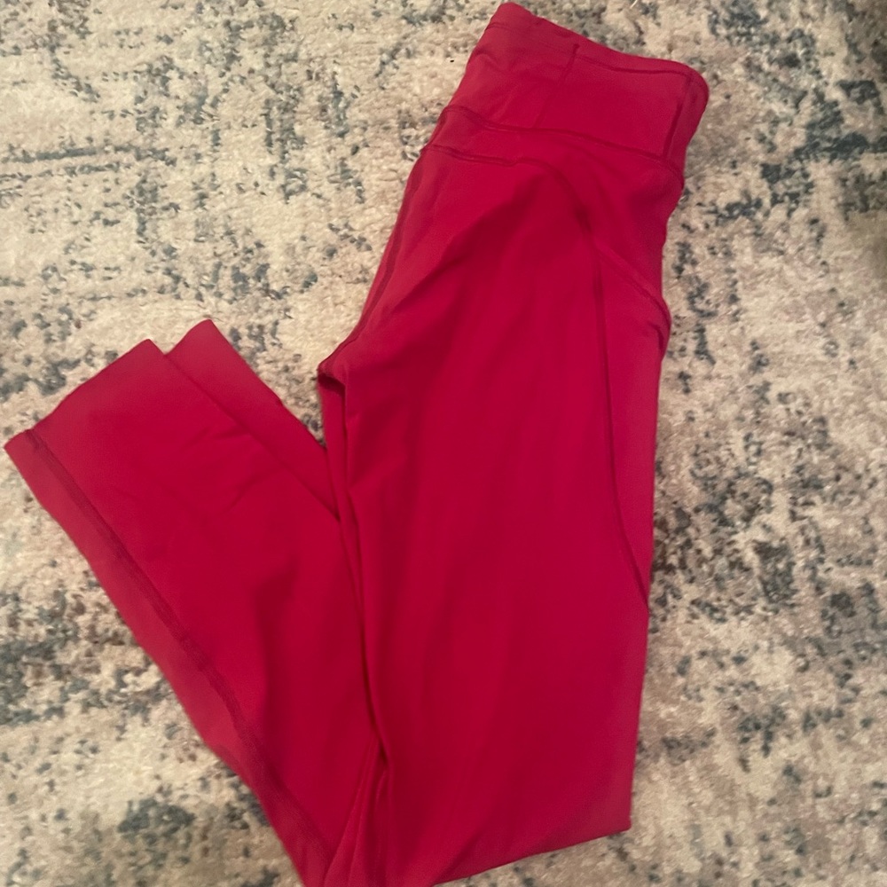 Red Lululemon leggings size 6